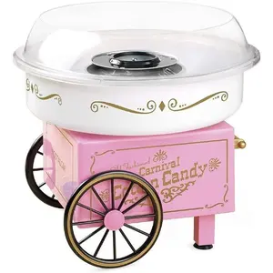 Cotton Candy Machine - Retro Cotton Candy Machine for Kids with 2 Reusable Cones, 1 Sugar Scoop, and 1 Extractor Head – Pink
