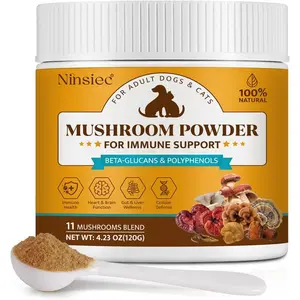 11 Organic Mushroom Supplement Powder for Dogs & Cats - Turkey Tail Complex, Lipoma & Lumps Support, Partner Guard