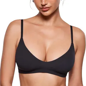 Women's Inbarely Soft Scoop Bralettes No Padding Cami Bras Unlined No Underwire Comfort Sleep Bralette Pullover