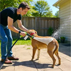 5-Piece Adjustable High Pressure Pet Shower Kit with Deshedding Nozzle Multifunctional Bathing Accessories for Dogs Cats & Outdoor Use