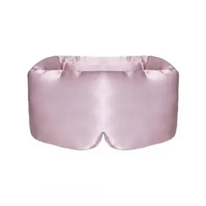 Fluffy Silk 3D Weighted Sleep Mask - Soft Cool Pressure-Free Eye Cover with Adjustable Band, Pink Stylish Design, Storage Pouch Included, Premium Self-Care Essential for Home, Travel