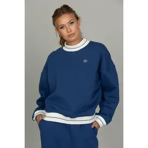 Azure Prep Stripe Mock Neck