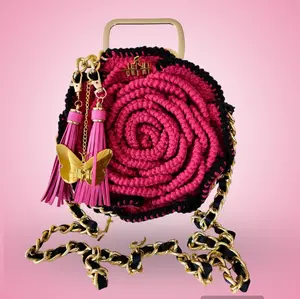 Bini mini crochet handbag (Black Bubble Gum)