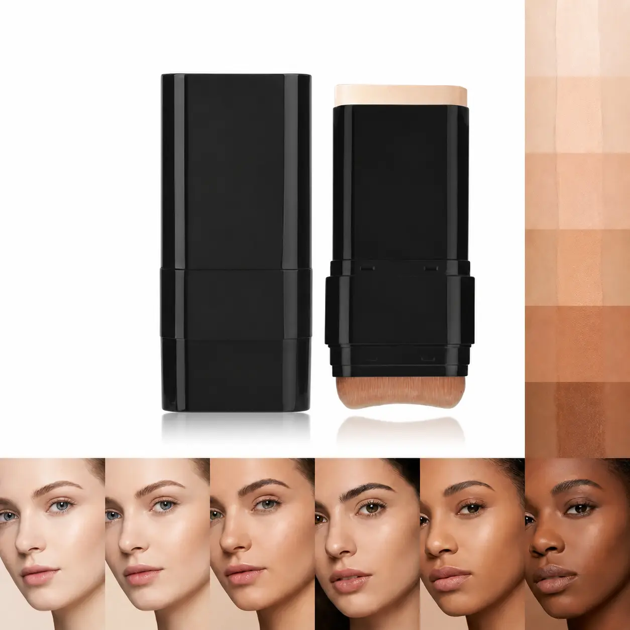 Dual-Ended Eraser Foundation Stick, 2-in-1 Concealer & Foundation Beauty Stick Pack Lightweight Matte, Full Coverage, Even Skin Tone for Acne & Sensitive Daily Party Makeup, Suitable for All Skin Tones