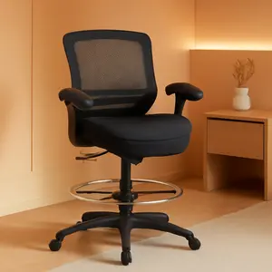 400Lbs Ergonomic Drafting Chair Adjustable Foot Ring