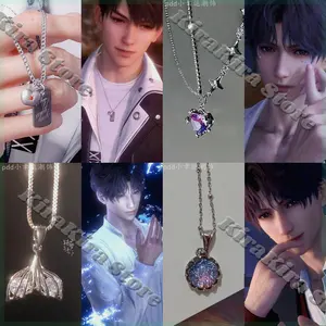 Caleb Love and Deepspace Sylus Necklace Rafayel Anime Impression Accessory Cosplay Amulet Pendant Keychain Choker Jewelry Gifts