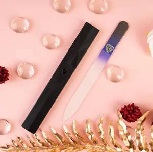 Bona Fide Beauty Czech Glass Nail File in Black Hard Case - Refresh Your Manicure With Spring Nail Care - For At Home Nail Artists - Shape And Trim Natural Nails - Gentle Reusable Seals Keratin Layers