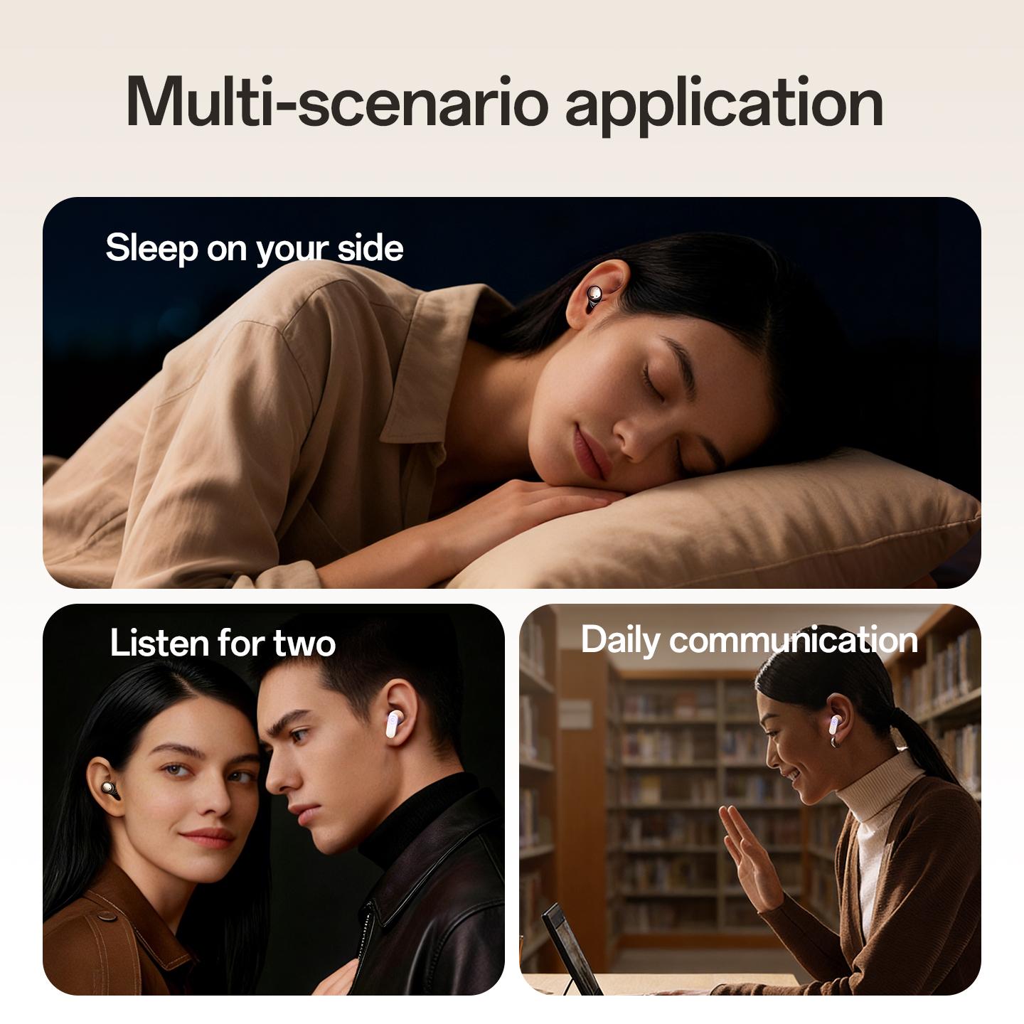 CHENRUIDA M166 2-Pack Wireless Bluetooth Earbuds: Compact, discreet sleep earbuds; waterproof over-ear headphones; multi-pack set; Bluetooth 6.0 earbuds with microphone; mini short-stem design; ideal for work, exercise, and sleep.