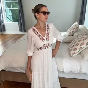Beautiful Maria Long Crepe Boho Chic Woman Long Dress