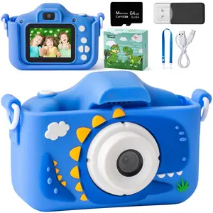 Kids' Portable Digital Camera with 64G Memory Card, 48MP, 1080p Video, 8x Zoom, Dual Cameras, Batteries, Cells, Ideal Gift for Boys & Girls on Christmas, Birthdays