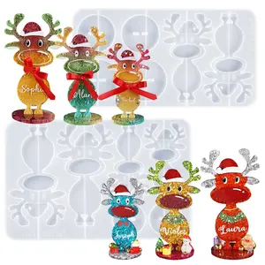 Christmas Resin Molds Silicone, 3 Sizes Standing Reindeer Silicone Resin Molds, Christmas Ornament Resin Molds for Family Christmas Decoration,Gifts,Table Place Names,Winter Parties - LET'S RESIN