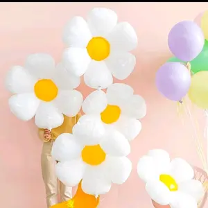 13 White Daisy Balloons - Birthday Party Decorations