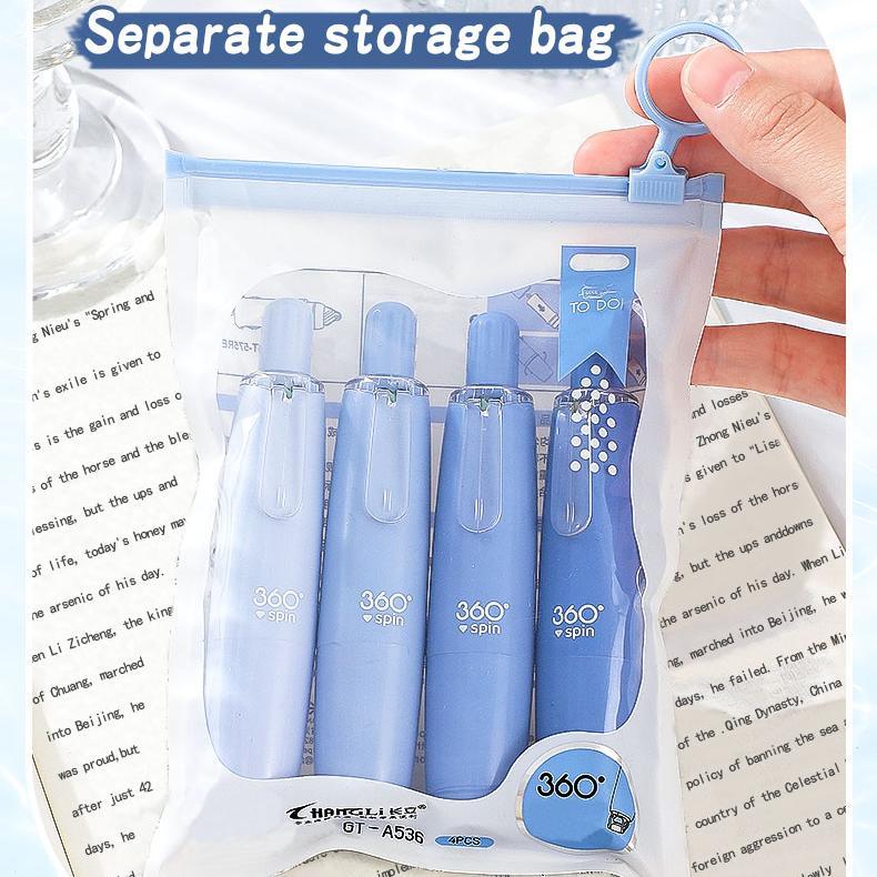 Double-sided tape pen, Greplaceable refills,Glue tape pen, dot-shape glue,4 main bodies + 6 refills, gradient color, perfectfor doing junk journal or school project