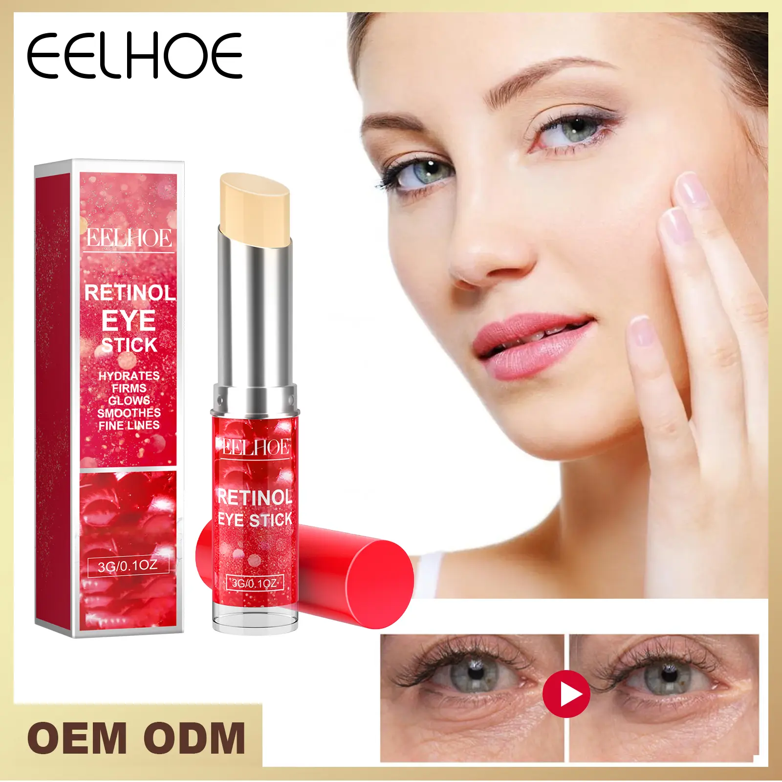 EELHOE Retinol Eye Cream Bar nourishes the skin around the eyes, improves the fading of fine lines, crow's feet, and wrinkles