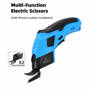 Electric Scissors, USB Rechargeable Cordless Scissors With 2 Blades, Cordless Power Tool Set, Multifunctional Electric Scissors For Cutting Paper, Plastic, Aluminum, Cardboard, Leather, Fabric, Safety Function Precision Cutting Tool
