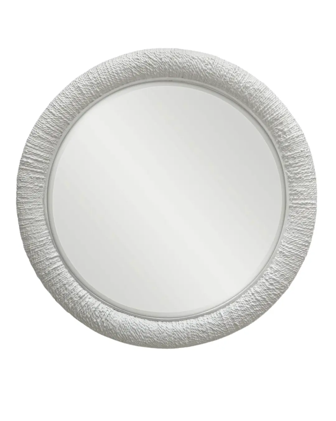 Coastal White Round Mirror