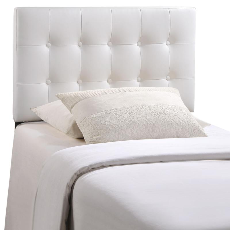 Modway Emily Twin Upholstered Vinyl Headboard in White