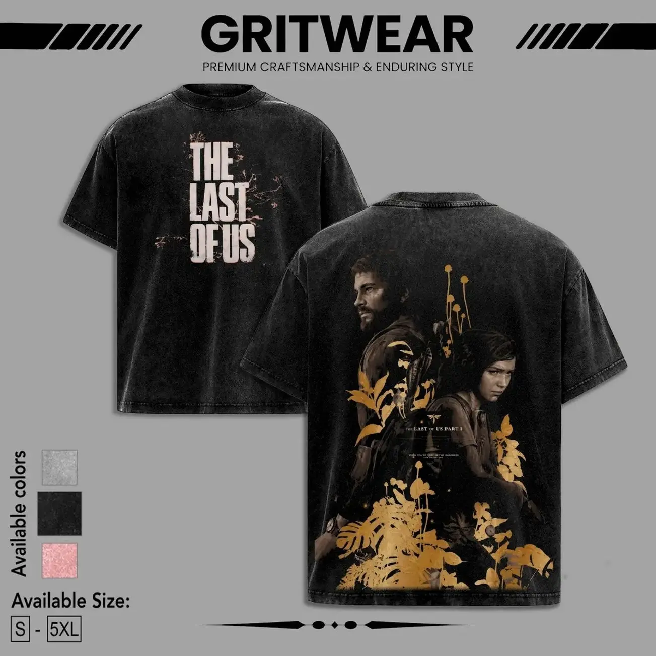 Vintage The Last of Us Hoodie & T-Shirt, Joel and Ellie Graphic Tank Top, Retro 90s Cotton Loose-Fit Sleeveless Streetwear, Unisex Gaming Tee EDH