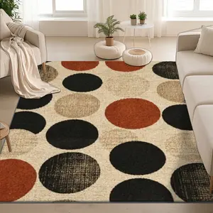 Velvet Soft Comfortable Polka Dot Print Rug, Home Decor Carpet, home decorative rugs, Living Room Large Mat Sofa Pad Doorway Tea Table Bedroom Bedside Blanket