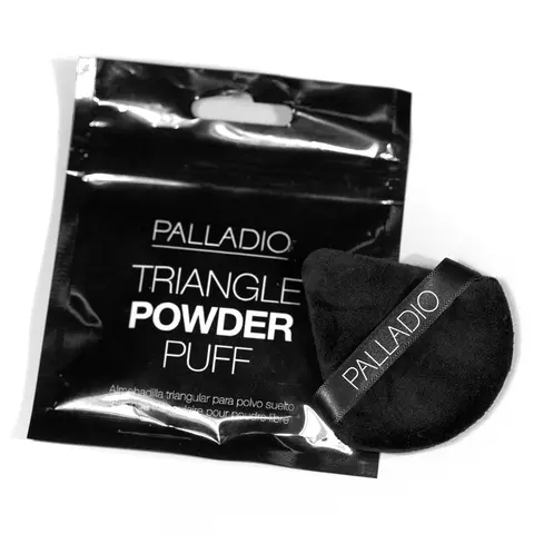 Palladio Triangle Powder Puff - Ultra Soft Velour Vegan Makeup Applicator for Loose & Pressed Powders Cruelty Free Paraben Free Gluten Free