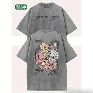 230G washed T-shirt, fashionable front and back design, high-quality batik cotton, machine washable, unisex, with a certain thickness suitable for summer wear, ideal for outdoor leisure and as a holiday gift