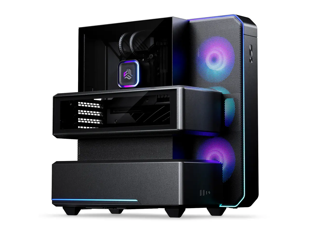 Phanteks EX5 PLUS, ATX Multi-Chamber PC Case, 360 AIO Included, ARGB LED Phanteks EX5 PLUS, ATX Multi-Chamber PC Case, 360 AIO Included, ARGB LED