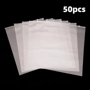 50Pcs Frosted Zipper Bags for Clothes, 14 x 17.72 inch/ 14 x 16 inch Clear Plastic Bags for Clothes, T Shirt, Swimsuit, for Clothing Packaging, Shipping, Mailing, for Small Business - Home Improvement.