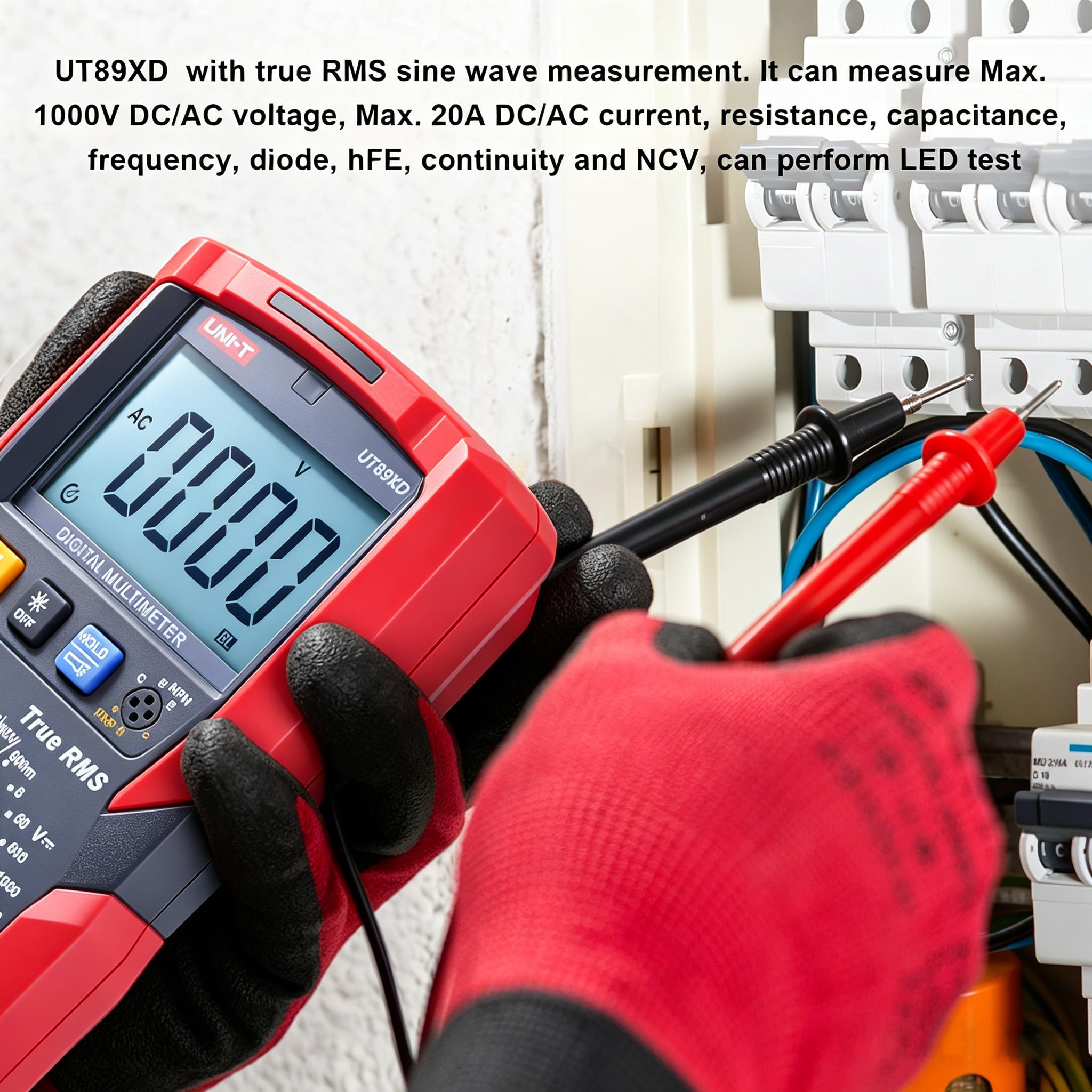 Digital Multimeter Teste, TRMS 6000 Counts Digital Multimeter Tester, AC/DC Voltage 1000V Volt Ohm Meter with NCV, Continuity Diode Transistor Test, Electrical Multimeter with Buzzer Alarm for Home Automotive