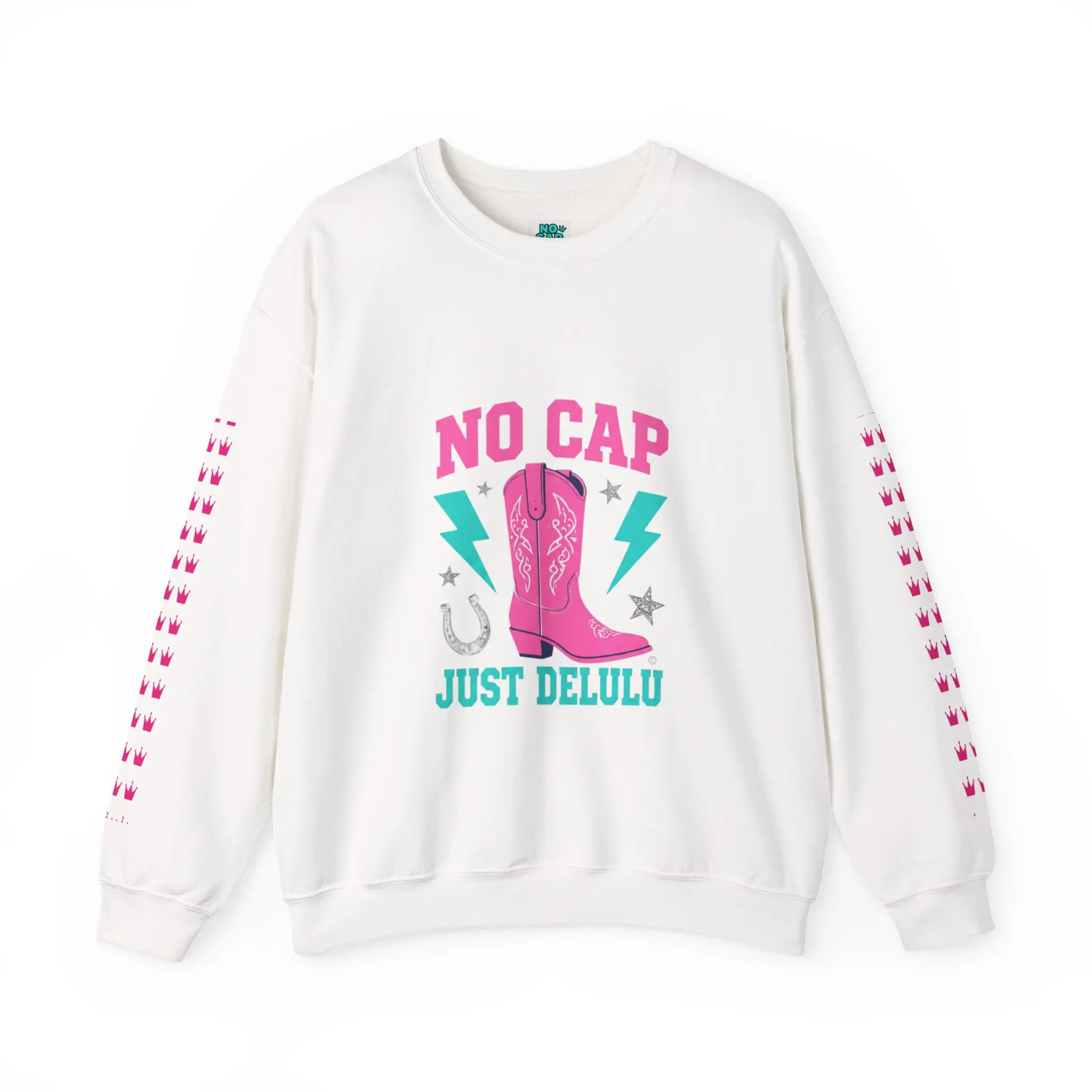 Unisex "No Cap Just Delulu" Graphic Sweatshirt | Cozy Cotton-Poly Fabric Crewneck with a Relaxed Fit for Everyday Wear