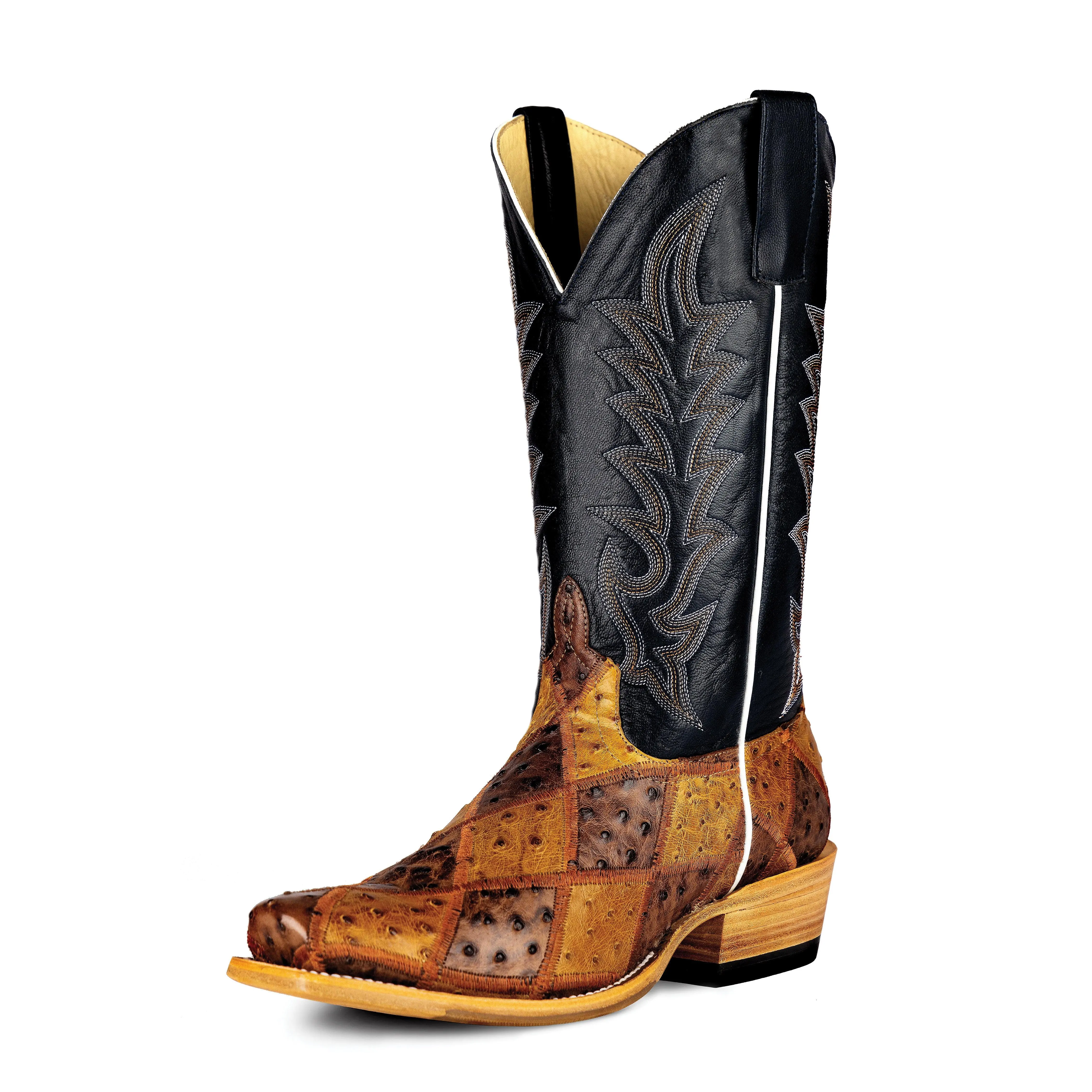 Horse Power Men's Patchwork/Navy Glossy Goat Boots