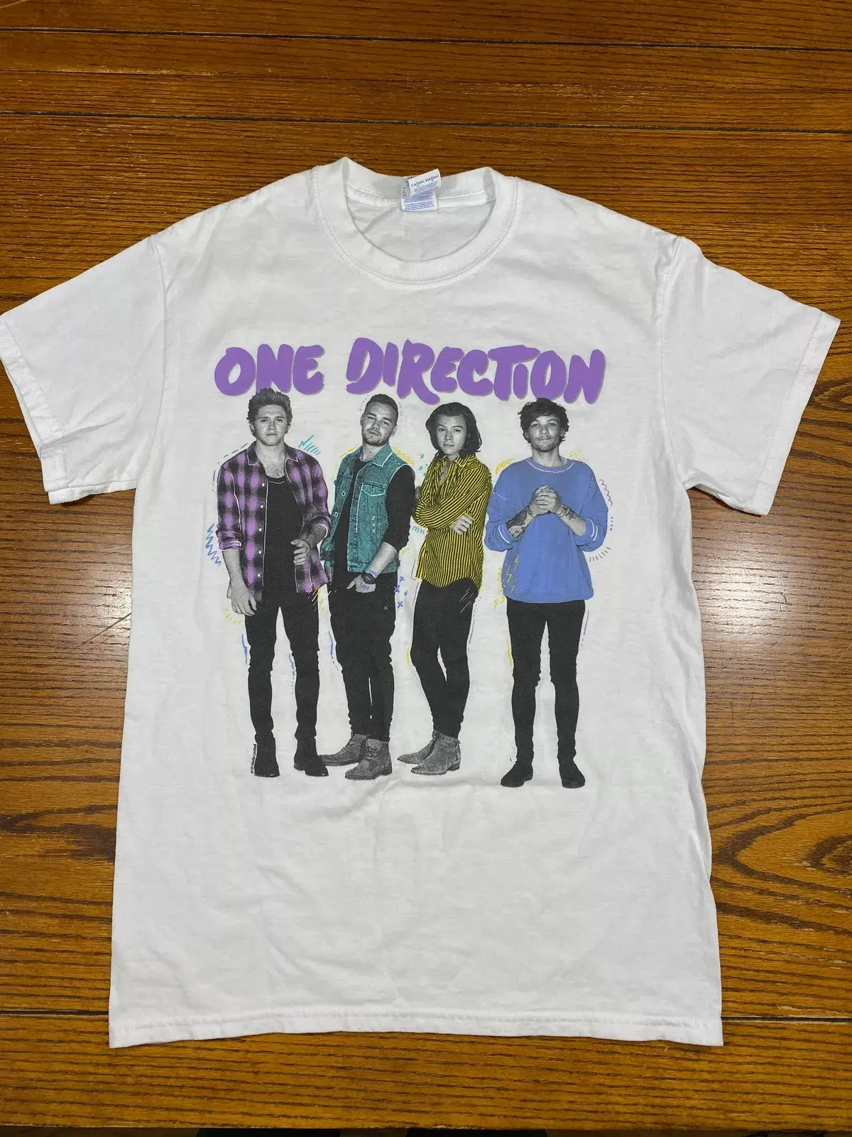One Direction Band White Short Sleeve Cotton T-shirt Unisex VM6982