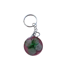 Custom Resin Keychain with Embedded Green Leaf Design Durable Material Personalized Accessory Perfect Gift for Friends and Family