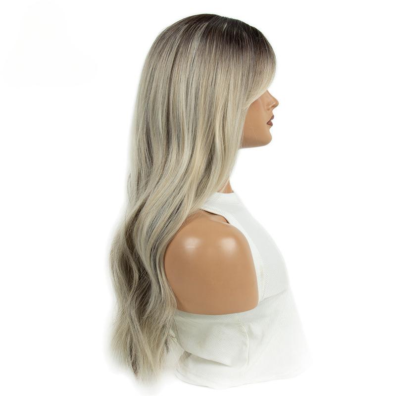 Amazon's best-selling wig, full head hairstyle, wavy curls, heat-resistant fiber, high-temperature silk wig for women