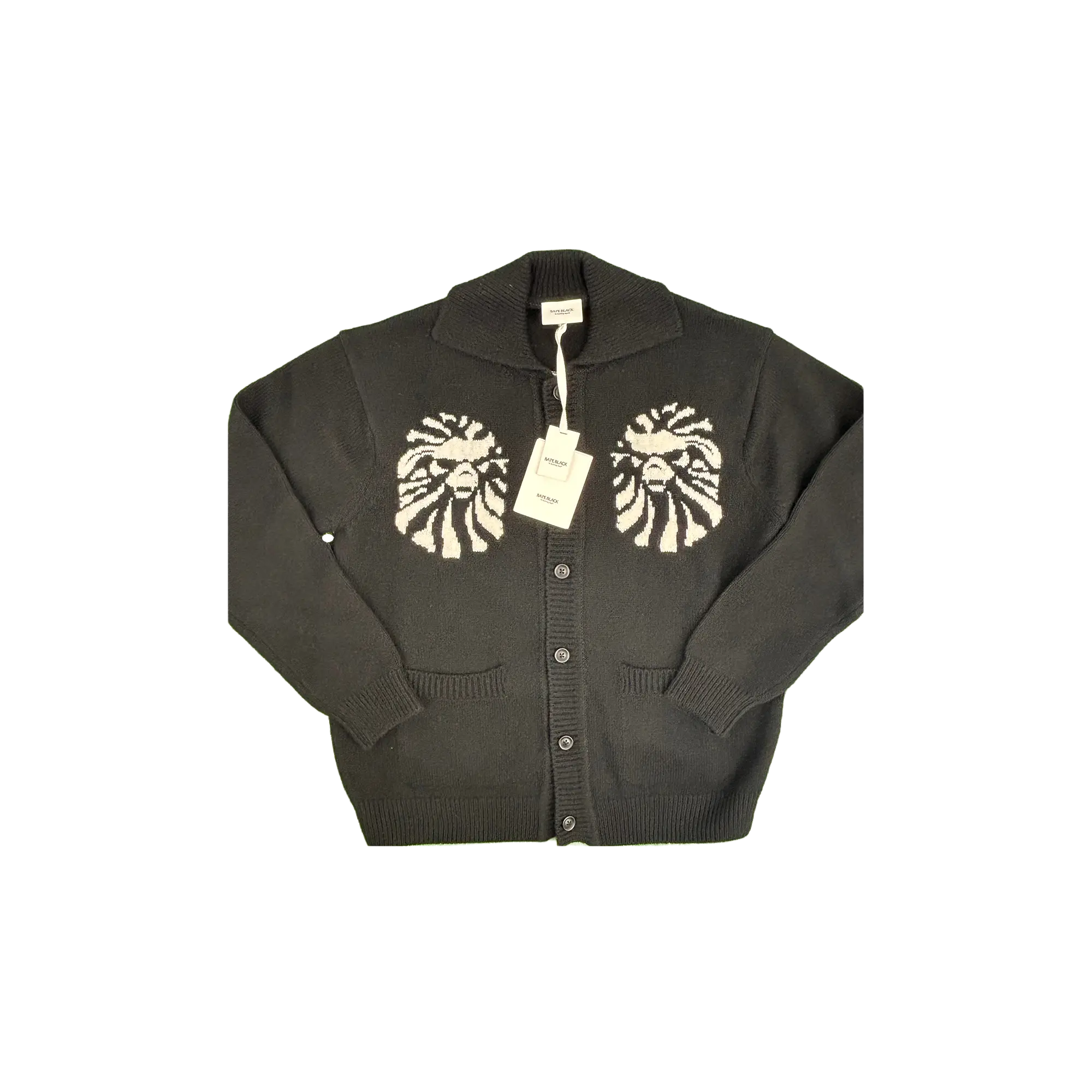 Black Japan Knitted Polo Cardigan "Black" BAPE050