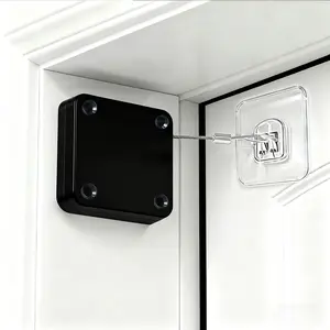 Upgraded Retractable Automatic Door Closer - Tool-Free Installation,  3.5lb Pull Shuts Doors Completely - Compact Universal Fit for Screen, Sliding & Almost  Doors(2 Pack Black)