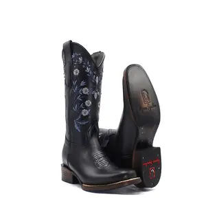 2451153101 - Vaquero Signature, Women's Rodeo Square Toe Boots Flor Entera Black