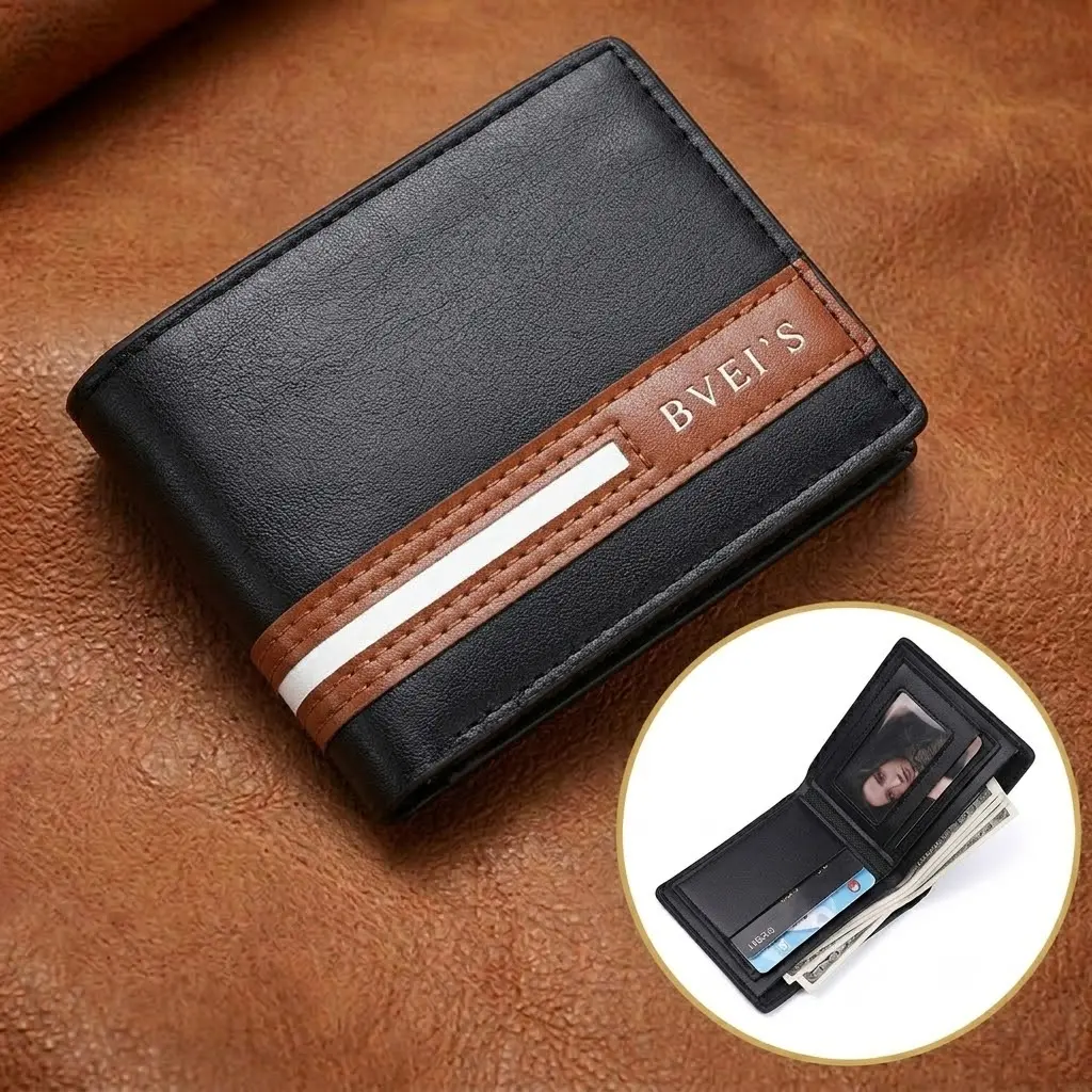 Men's Bifold Wallet – Compact Leather Wallet with Multiple Card Slots, Large Capacity Cash Holder for Everyday Carry