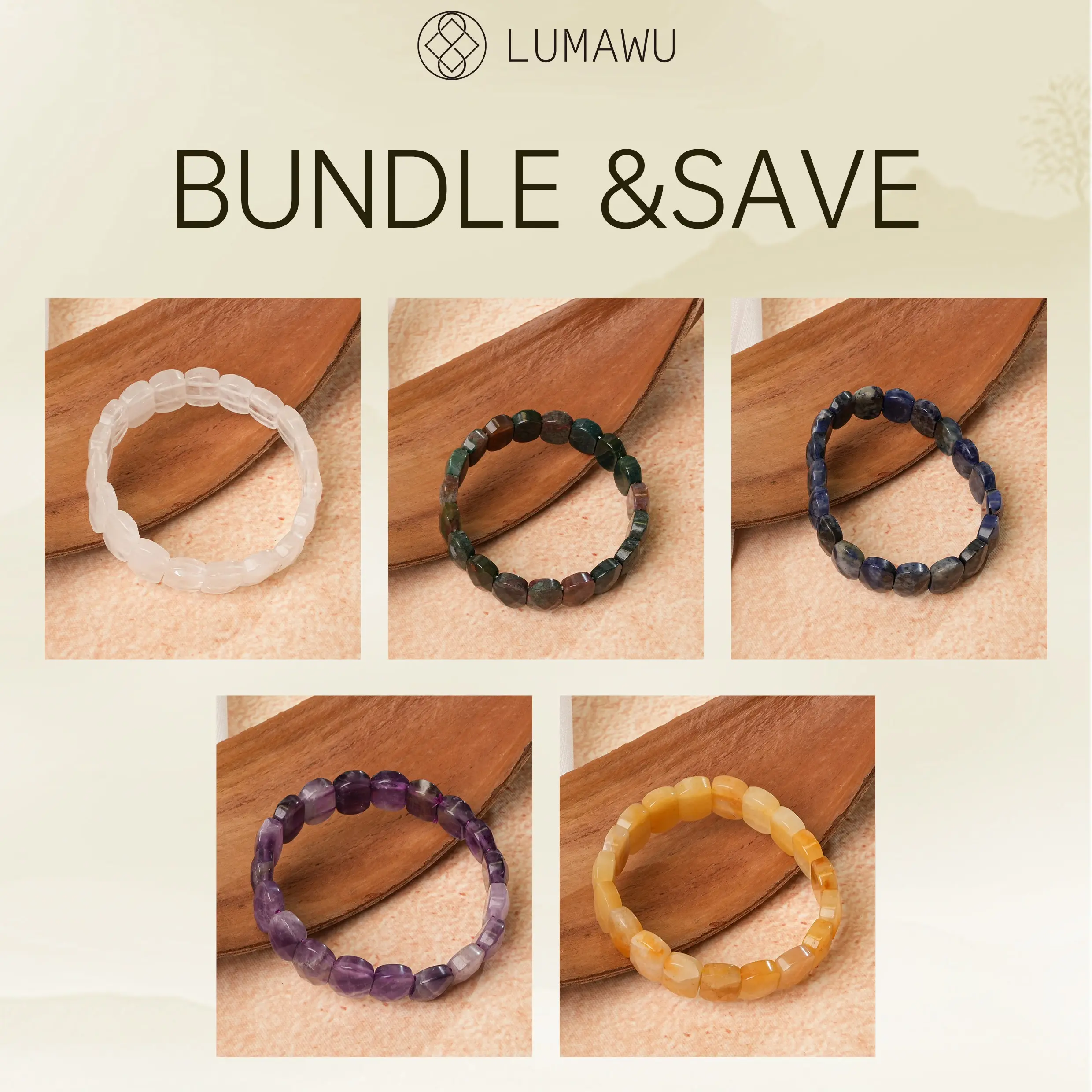 【Live Limited Deal】LUMAWU Designer Natural Crystal Bracelet, Minimal Geometric Styling Energy Balance All-match Daily Accessory for Unisex，Sleek Minimal Geometric Design party jewelry gift