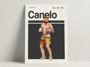 Canelo Alvarez Poster, Boxing Poster, Modern Boxing Print, Minimalist Boxing Wall Art for Office, Boxing Bedroom Decor, Boxing Gift Ideas