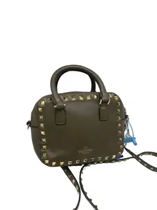 Pre-owned Valentino Vintage Olive Green Rockstud Leather Tote Crossbody Bag/WJ05715058/5058
