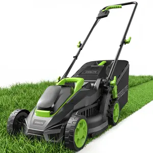 STEELITE 13-Inch Brushless Lawn Mower, Electric Push Mower — 20V Cordless or AC Corded Options, 5-Position Height Adjustment, 3-in-1 Mulching & Bagging, Easy Assembly for Small Urban Lawns