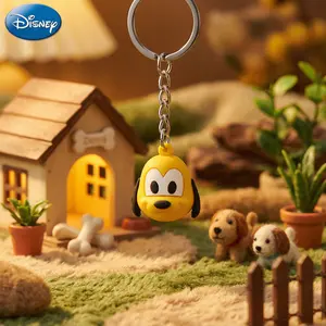 Disney Mickey Pluto PVC Keychain 1PC-Official License 3D Figurine Bag Clip Charms Anime Peripheral Backpack Decoration Car key Pendant Desk Ornament Durable Exquisite Alloy Gift