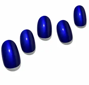 Adora Couture Aurora Sapphire Semi Cured Gel Nail Strips | Deep Blue Shimmer Nail Design