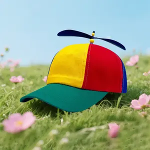 Cotton Colorful Helicopter Propeller Baseball Cap Neutral Adjustable Snapback Sports Outdoor Hat with Spinning Rainbow Propeller for Parties Festivals Holidays, Funny Hat, Adjustable Snapback Hat, Accessories Adults compression socks grip soccer