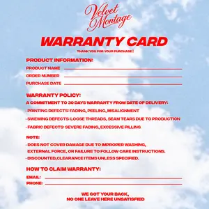 [VELVET] Warrenty Card For Shirt Comedy Movie Graphic Tee Retro Cinematic Tshirt For Film Fan Menswear Womenswear Direct-to-garment Breathable Printing