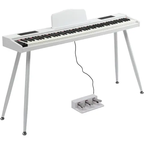 GLARRY Unisex 88-Key Semi-Weighted Portable Digital Piano Keyboard Kit - Electronic Piano Keyboard, 128 Polyphony, 128 Rhythm Modes, 15W Stereo Sound, Bluetooth, Quiet Practice Mode, Stand, Triple Pedals, Power Supply, 3.5mm Headphone Jack, for Beginners