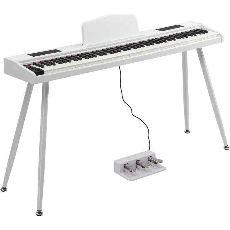 GLARRY Unisex 88-Key Semi-Weighted Portable Digital Piano Keyboard Kit - Electronic Piano Keyboard, 128 Polyphony, 128 Rhythm Modes, 15W Stereo Sound, Bluetooth, Quiet Practice Mode, Stand, Triple Pedals, Power Supply, 3.5mm Headphone Jack, for Beginners