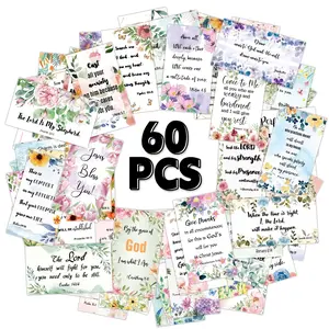 60pcs Inspirational Prayer Cards with Bible Verses, Mini Scripture Notecards for Encouragement, Inspirational Messages, Christian Sympathy Motivational Cards, Paper Prayer Cards for Holiday Gifts, for Gifting, Easy to Carry