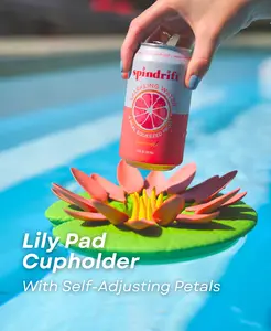 Floating Lily Pad Drink Holder- Self adjusting pedals keep your beverage stably floating in water