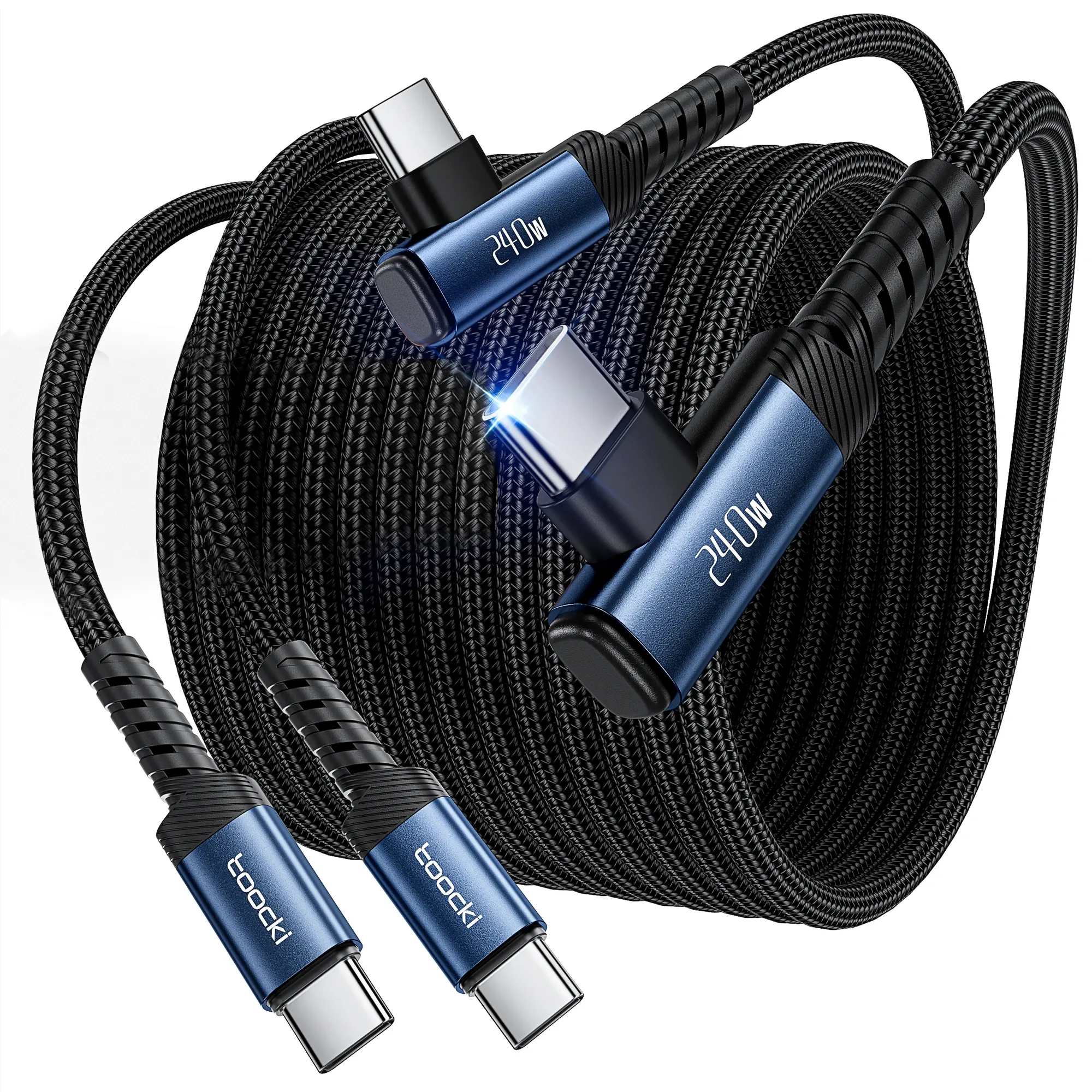 Toocki USB C Cable [2Pack, 10ft] 240W Fast Charging Type C Cord, Nylon Braided USB 2.0 Cable for iPhone 16 15 Pro Max, iPad Pro, Samsung Galaxy S24 S23, Switch, MacBook Pro, Pixel Type C Portable Usb C Adapter Travel Charger Block Connector